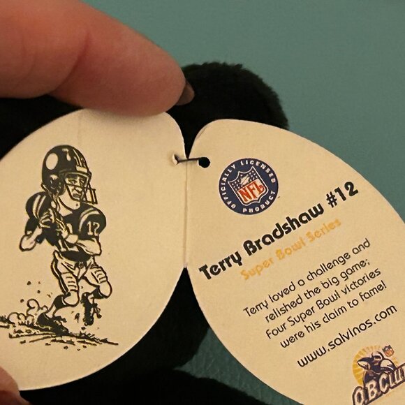 SALVINO'S BAMMERS Steelers #12 Terry Bradshaw With Tags 1999 Plush 9" - Picture 5 of 5